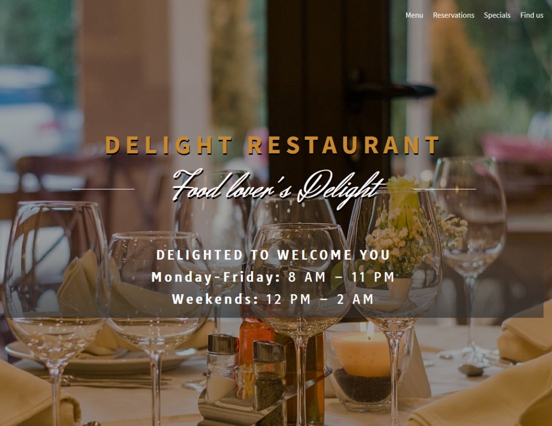 Build Restaurant Website